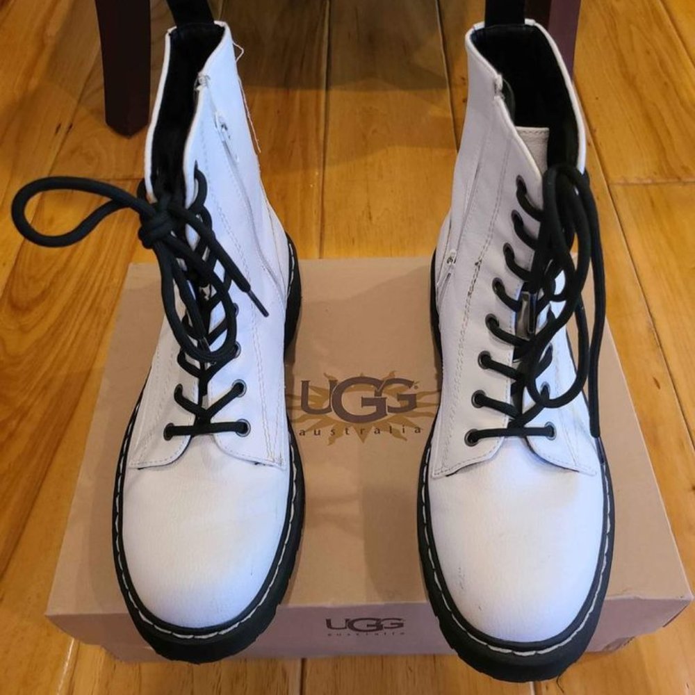 Sincerely Jules Designer White Combat Boots Men 8.5 Or Women 9.5